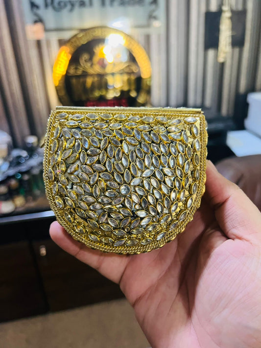 Medium Kundan Golde Bag Round D shape BB-K4