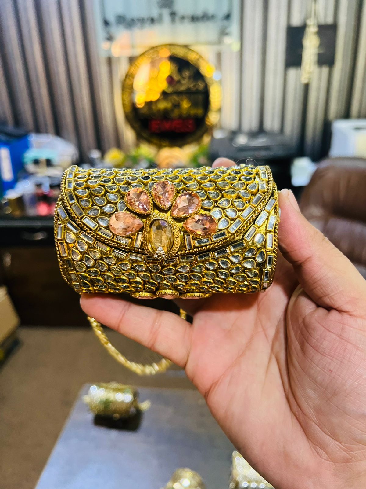 Mini Kundan Metal Bag Best Price KK-02