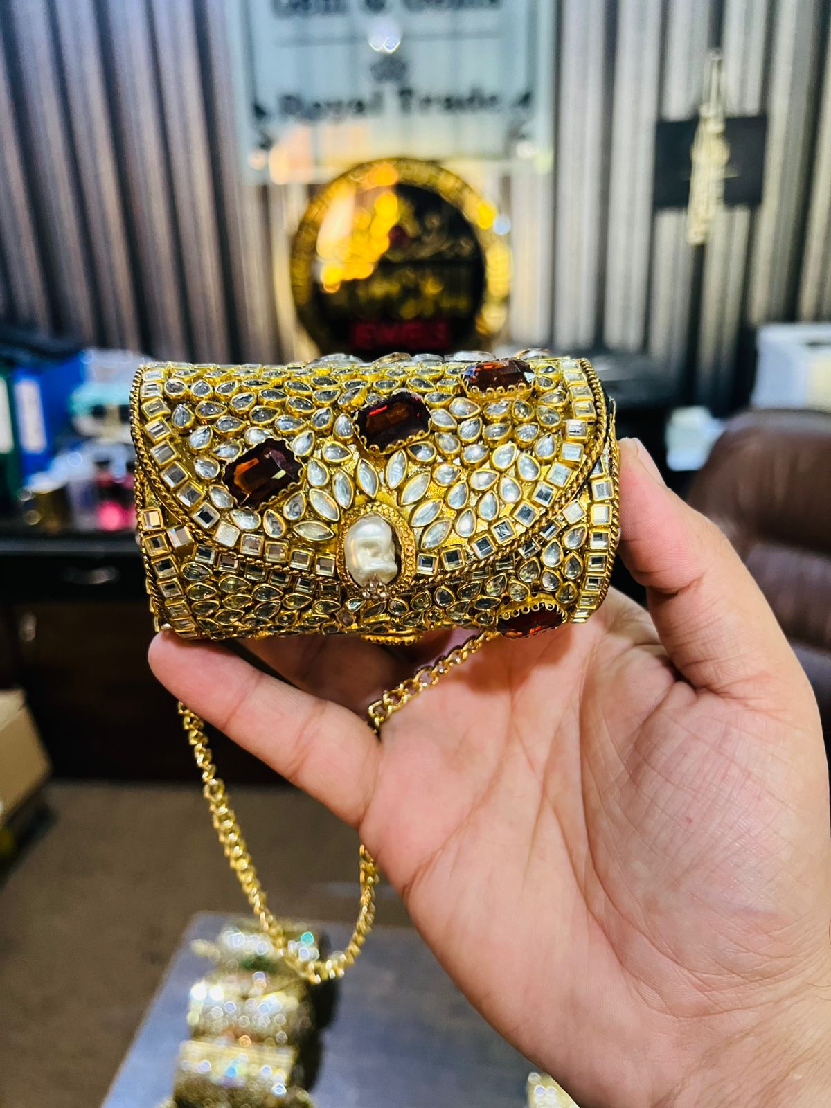 Mini Kundan Metal Bag Best Price KK-04