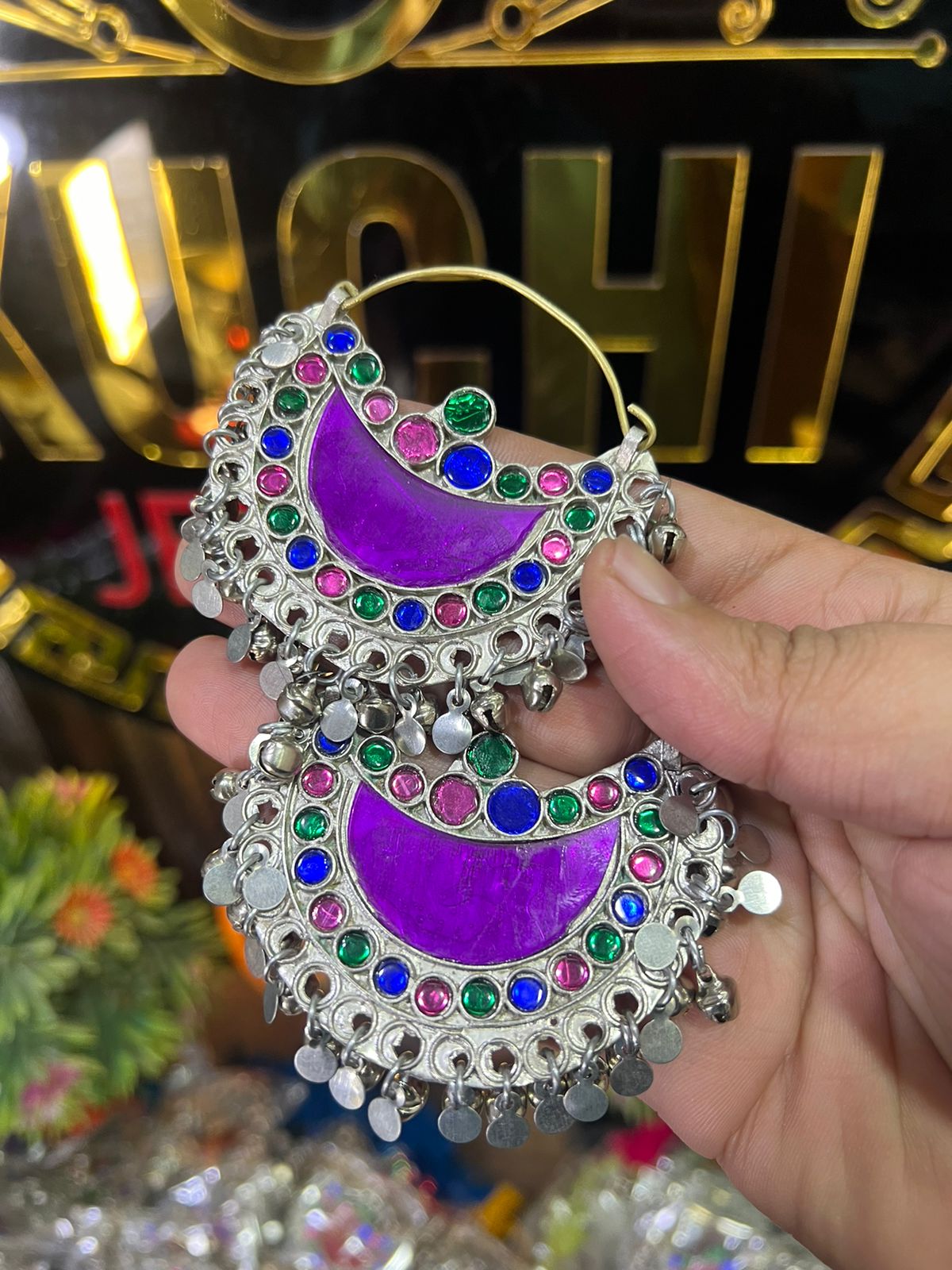 Half Moon Ear Rings With Small Beads Buy Online