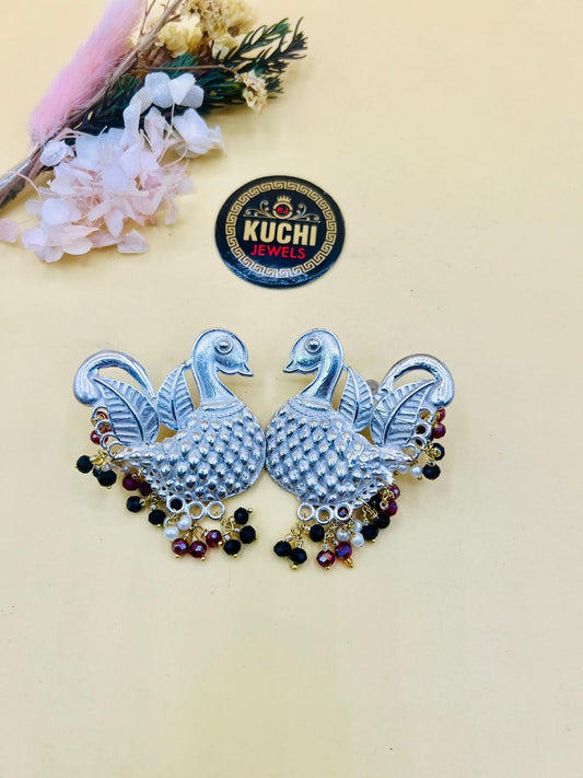 Pigeons Couple Beaded Earring