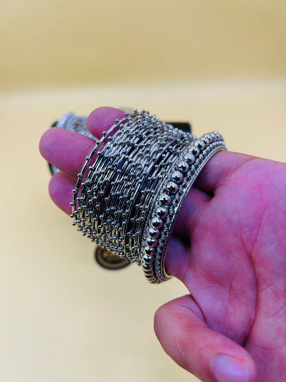 Bajra Style Metal Bangles Set