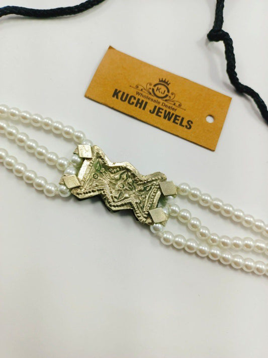 White Beads Butterfly Choker