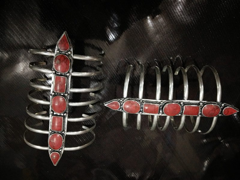 Multi Scorpion Coral Tribal Cuff