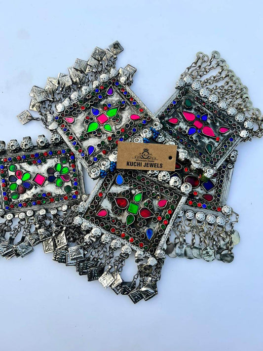 Square Gypsy Style German Silver Metal Pendant