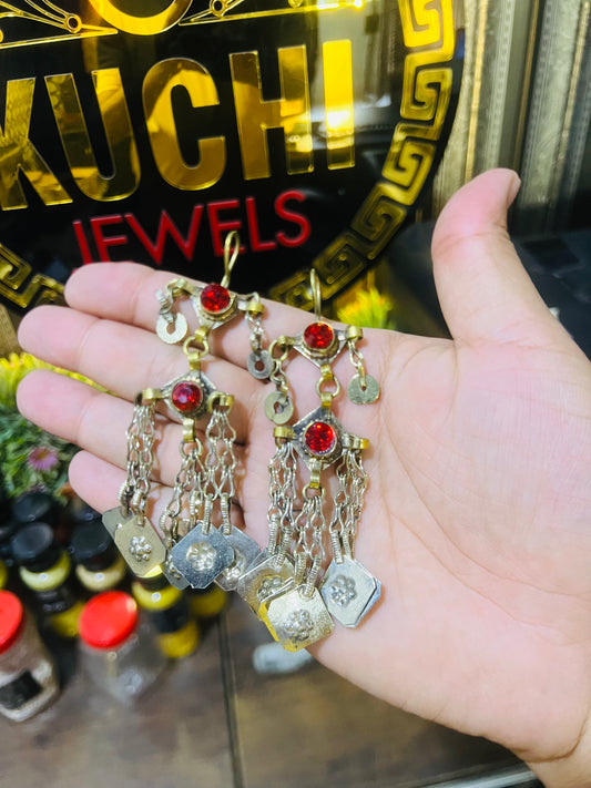 Vintage Chain Earrings With Stone
