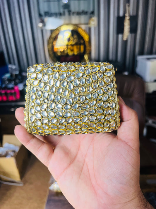 Pure Kundan Shahi Handmade Metal Bag BB-S2