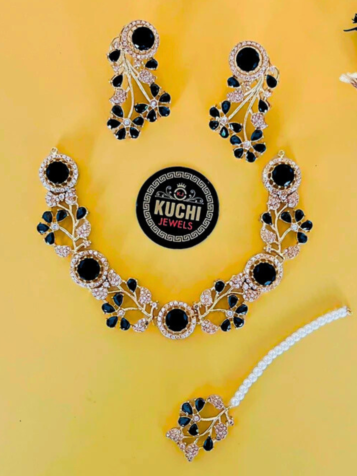 Zircon work Multi Color Choker Set