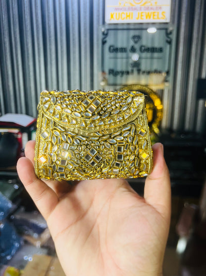 Pure Kundan Shahi Handmade Metal Bag BB-S11