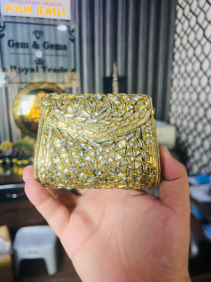 Pure Kundan Shahi Handmade Metal Bag BB-S8