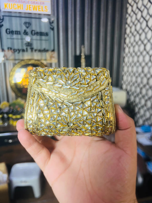 Pure Kundan Shahi Handmade Metal Bag BB-S8