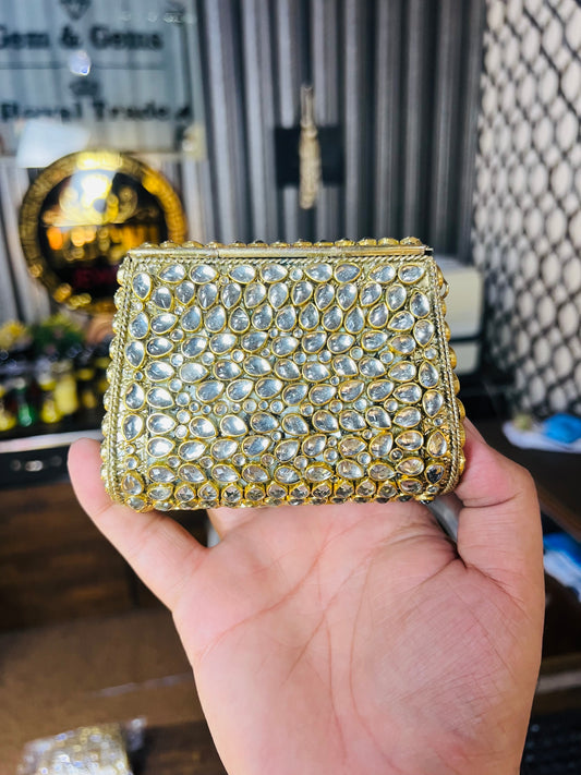 Pure Kundan Shahi Handmade Metal Bag BB-S2