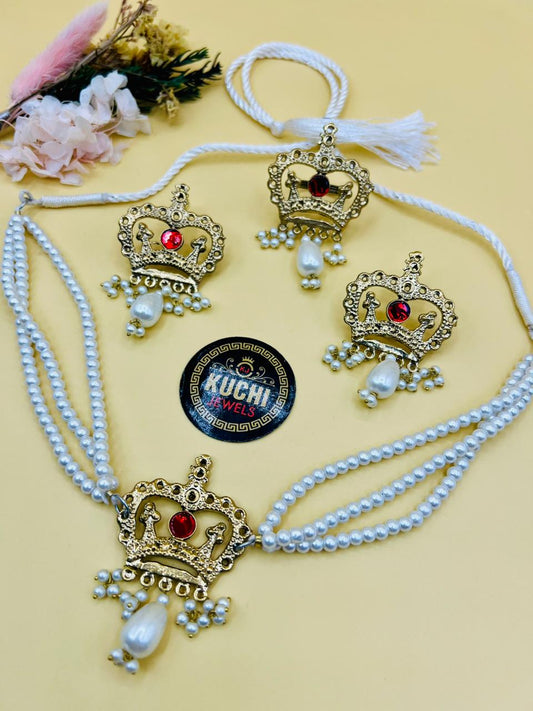 Queen’s Crown Red Stone Choker Set