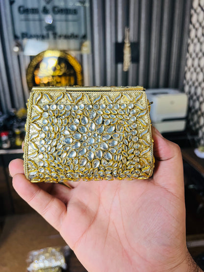 Pure Kundan Shahi Handmade Metal Bag BB-S3