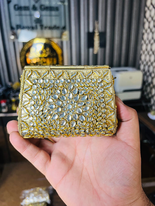 Pure Kundan Shahi Handmade Metal Bag BB-S3