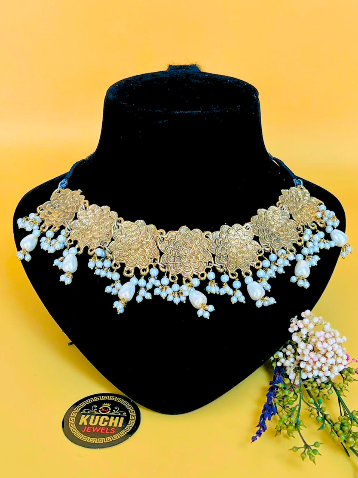 Floral Flower Style Beaded Necklace