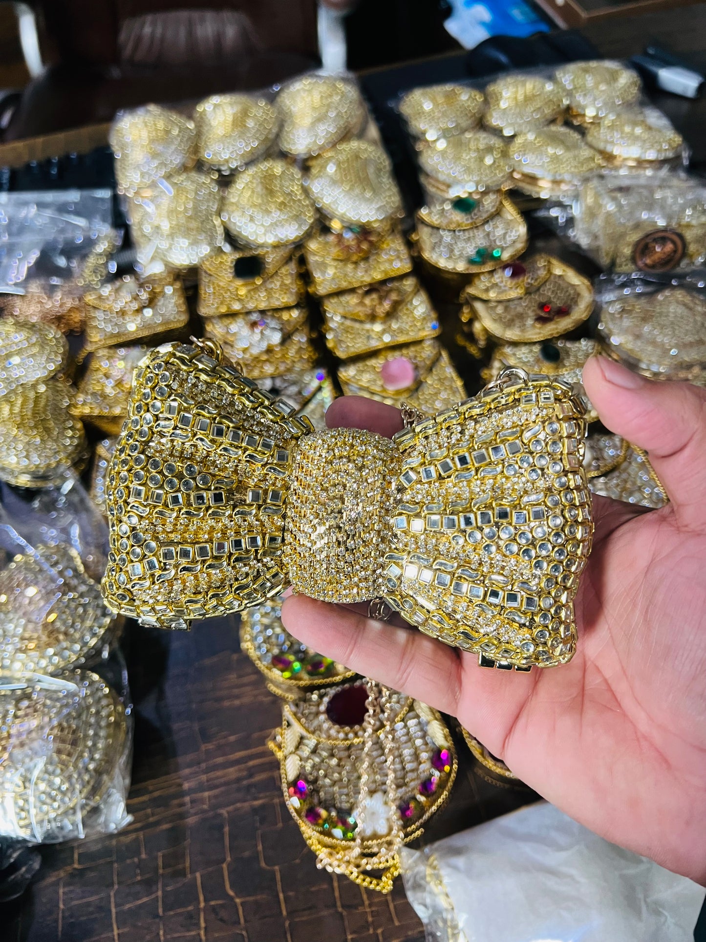 Butterfly Kundan Stone Acrylic Bag