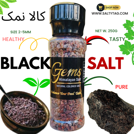Tasty & Digestive Black Salt Export Quality With Grinder Jar