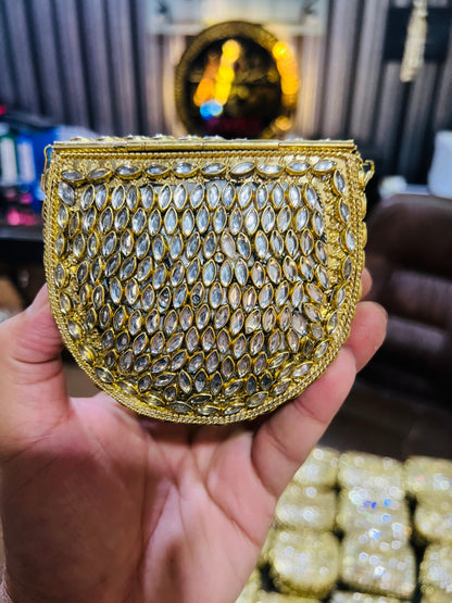 Medium Kundan Gold Bag Round D shape BB-D2