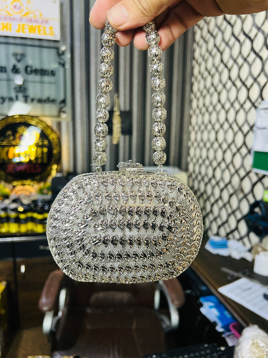 Heer Collection Square Silver Hand Bag-Hani-2