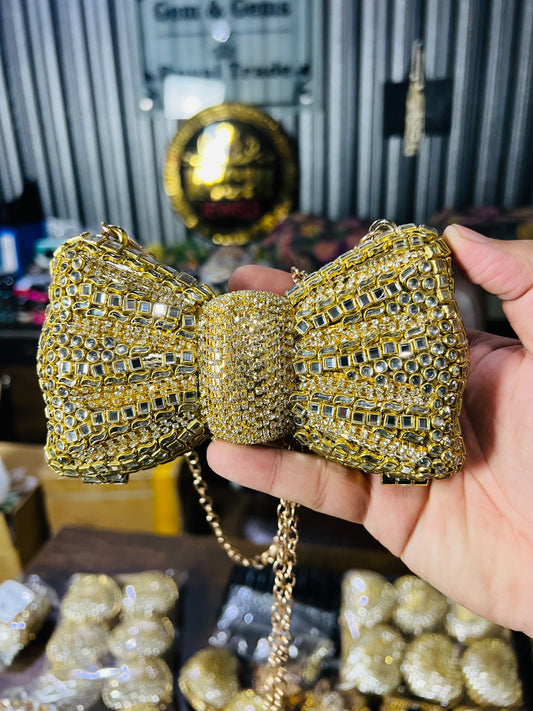 Butterfly Kundan Stone Acrylic Bag