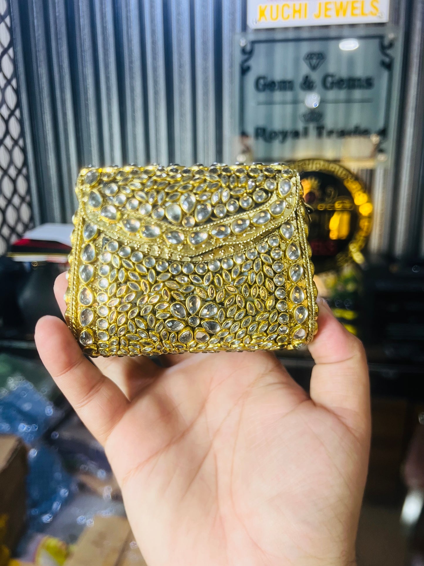Pure Kundan Shahi Handmade Metal Bag BB-S17