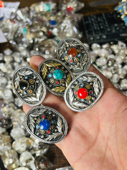 Turkman Stylish Ring Multi Stone (Adjustable)