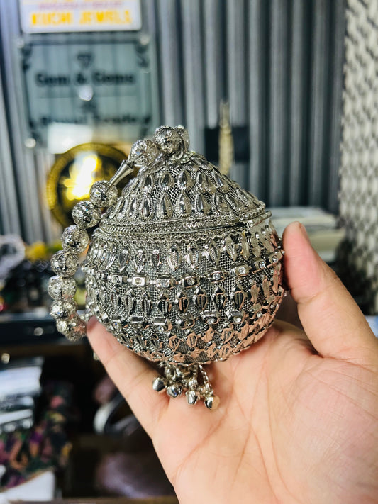 Heer Collection Beautiful Potli Silver Bag-2