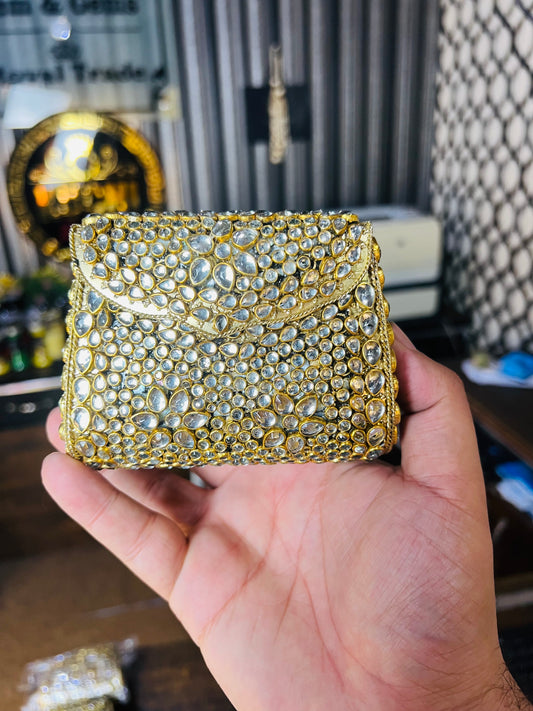 Pure Kundan Shahi Handmade Metal Bag BB-S5