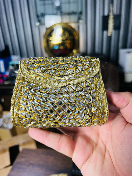 Pure Kundan Handmade Metal Bag BB-P95