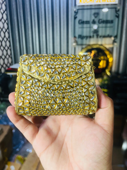 Pure Kundan Shahi Handmade Metal Bag BB-S10