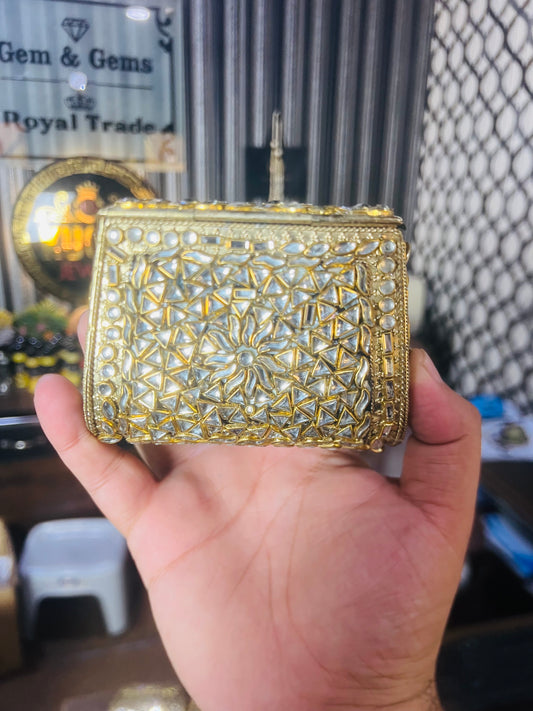Pure Kundan Shahi Handmade Metal Bag BB-S8