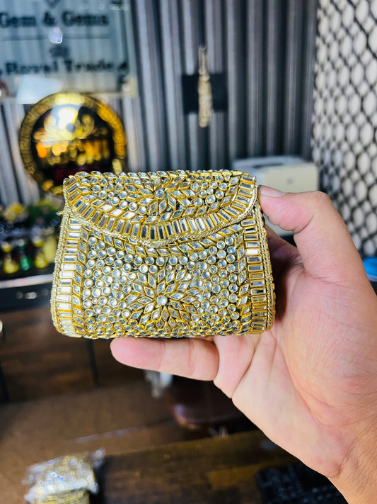 Pure Kundan Shahi Handmade Metal Bag BB-S7