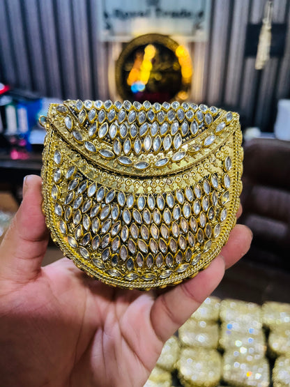 Medium Kundan Gold Bag Round D shape BB-D2