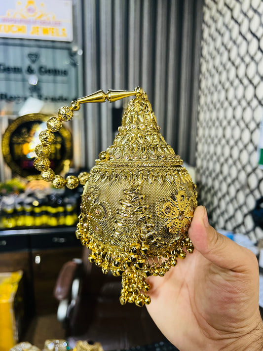 Heer Collection Beautiful Potli Golden Hand Bag-Hani-1