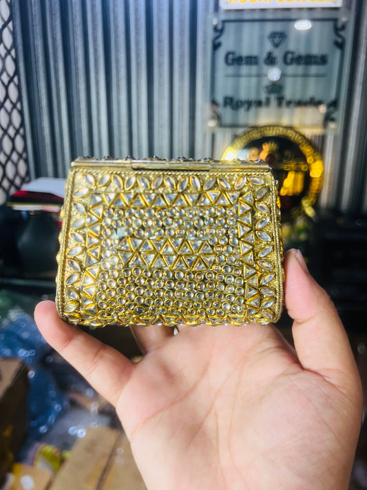 Pure Kundan Shahi Handmade Metal Bag BB-S10