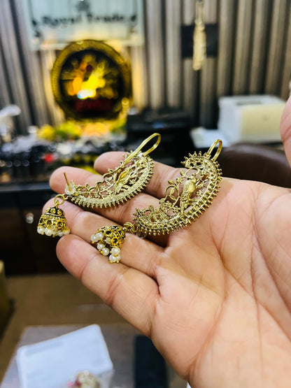 Golden Peacock Jhumki Ear Cuff Most Trending