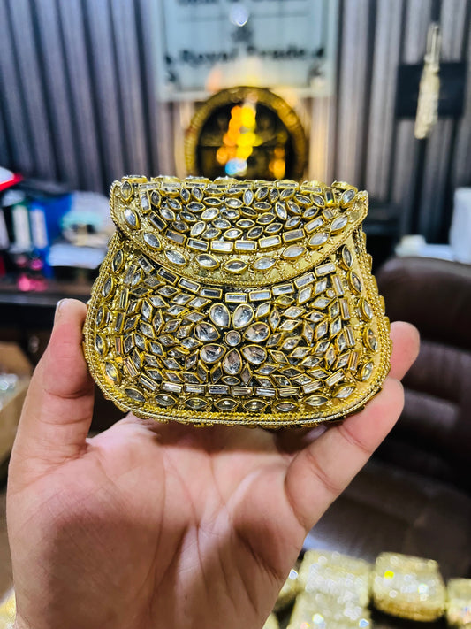 Medium Kundan Gold Bag Round D shape BB-D19