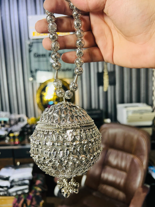 Heer Collection Beautiful Potli Silver Bag-2