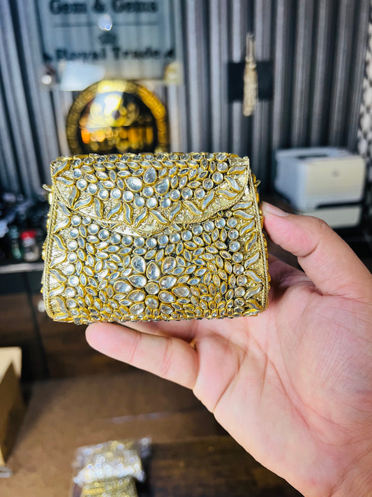 Pure Kundan Shahi Handmade Metal Bag BB-S3