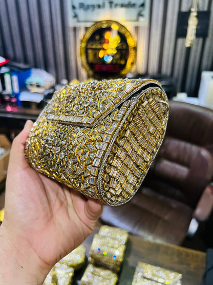 Medium Square Pure Kundan Bag Low Price KK-D