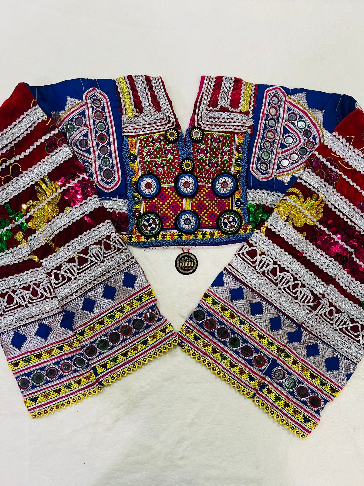 Afghan Vintage Handmade Neckline With Sleeves