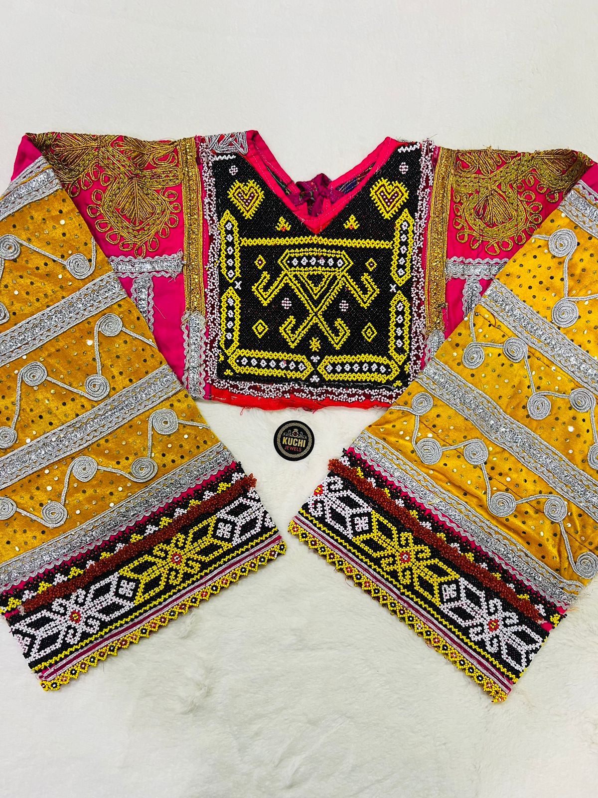 Afghan Vintage Handmade Neckline With Sleeves 2