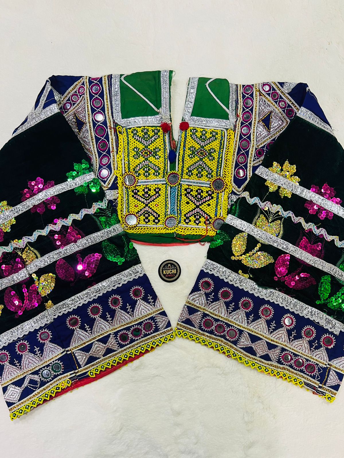 Afghan Vintage Handmade Neckline With Sleeves 2