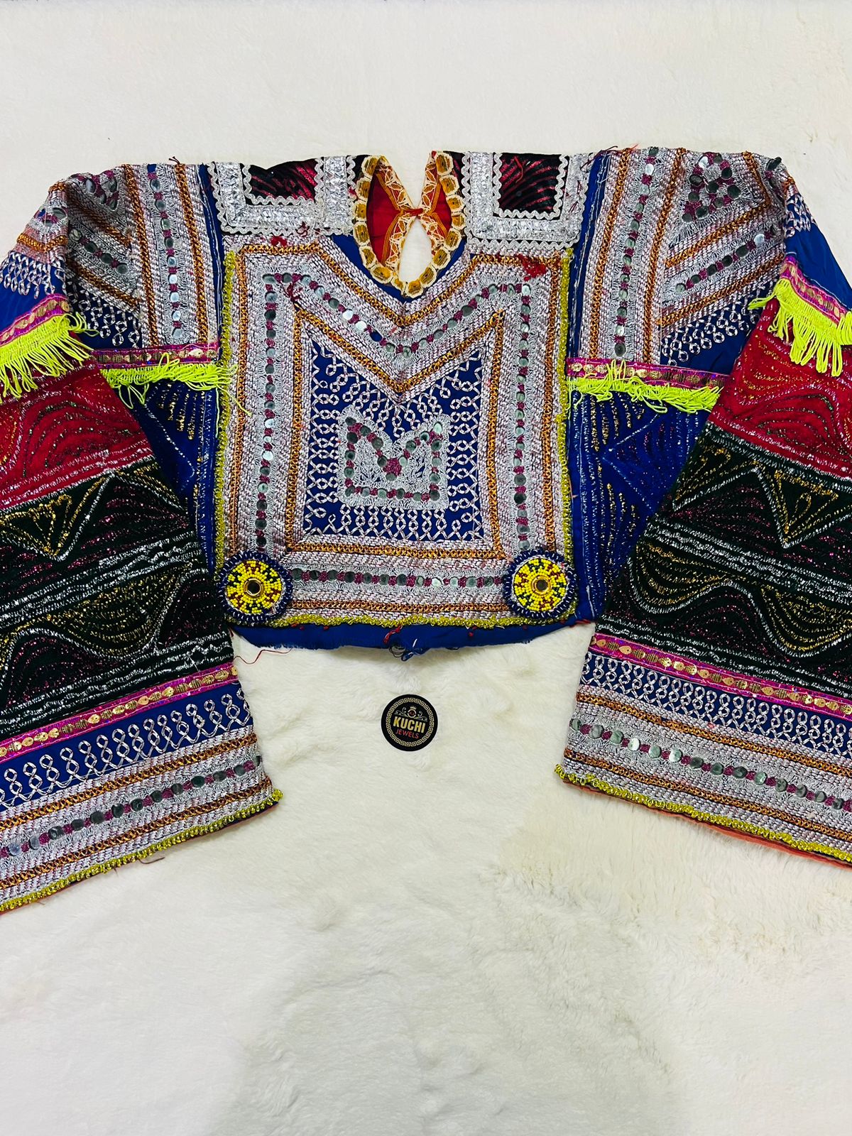 Afghan Vintage Handmade Neckline With Sleeves 2