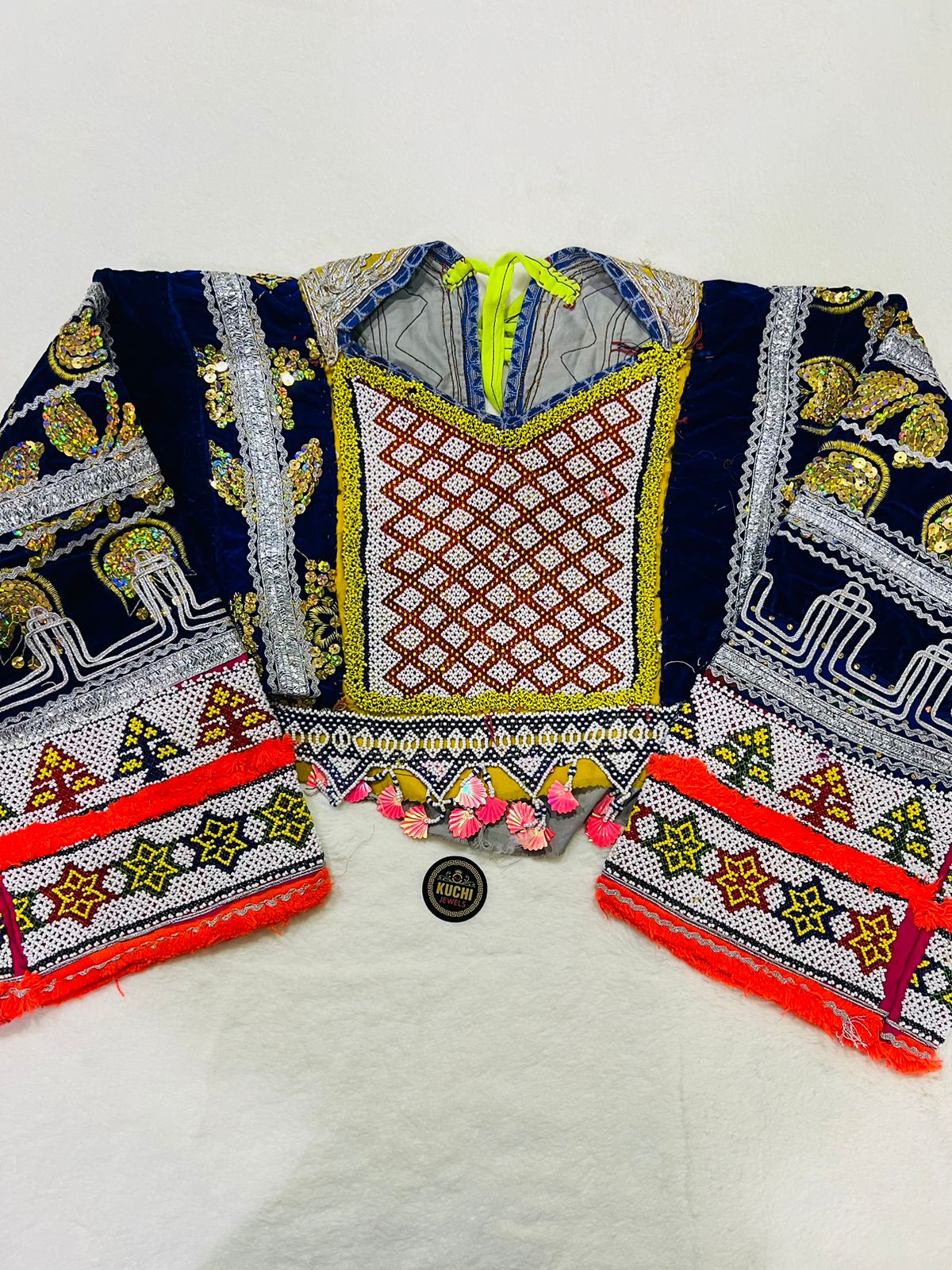 Afghan Vintage Handmade Neckline With Sleeves 2