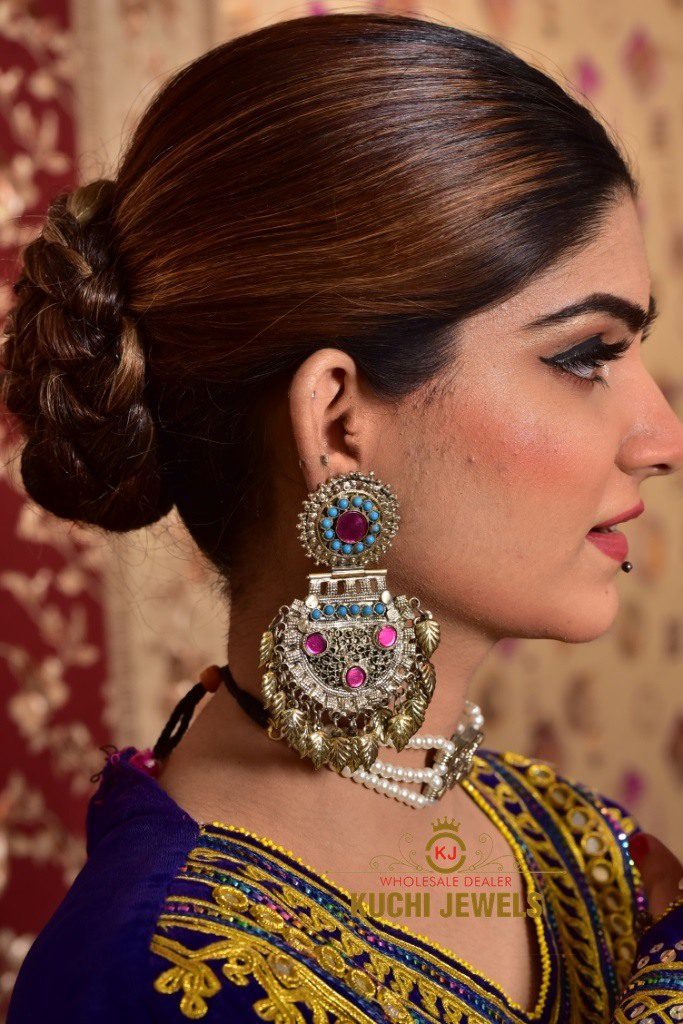 Afghani Bridal Ear Ring And Choker Set