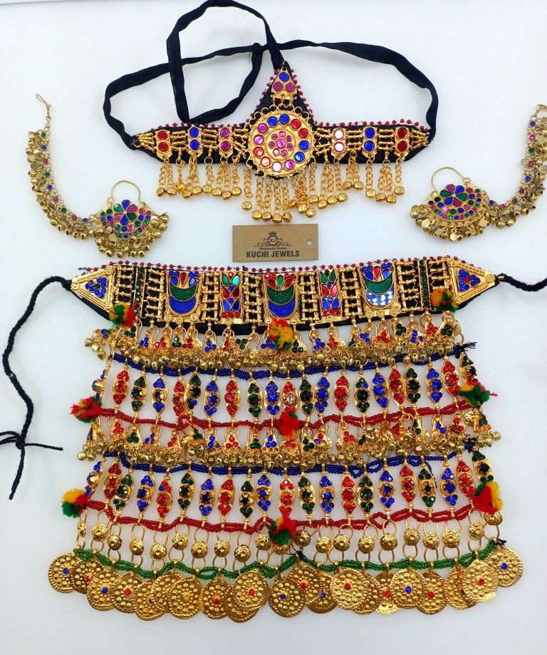 Afghani Golden Color Big Choke Set – Kuchijewels Pk