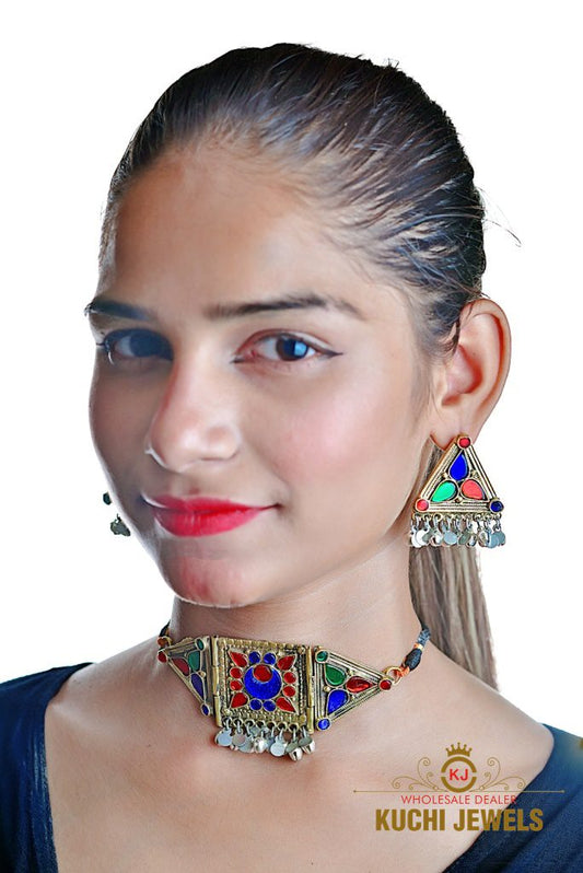 Afghani Multi Color Choker Set