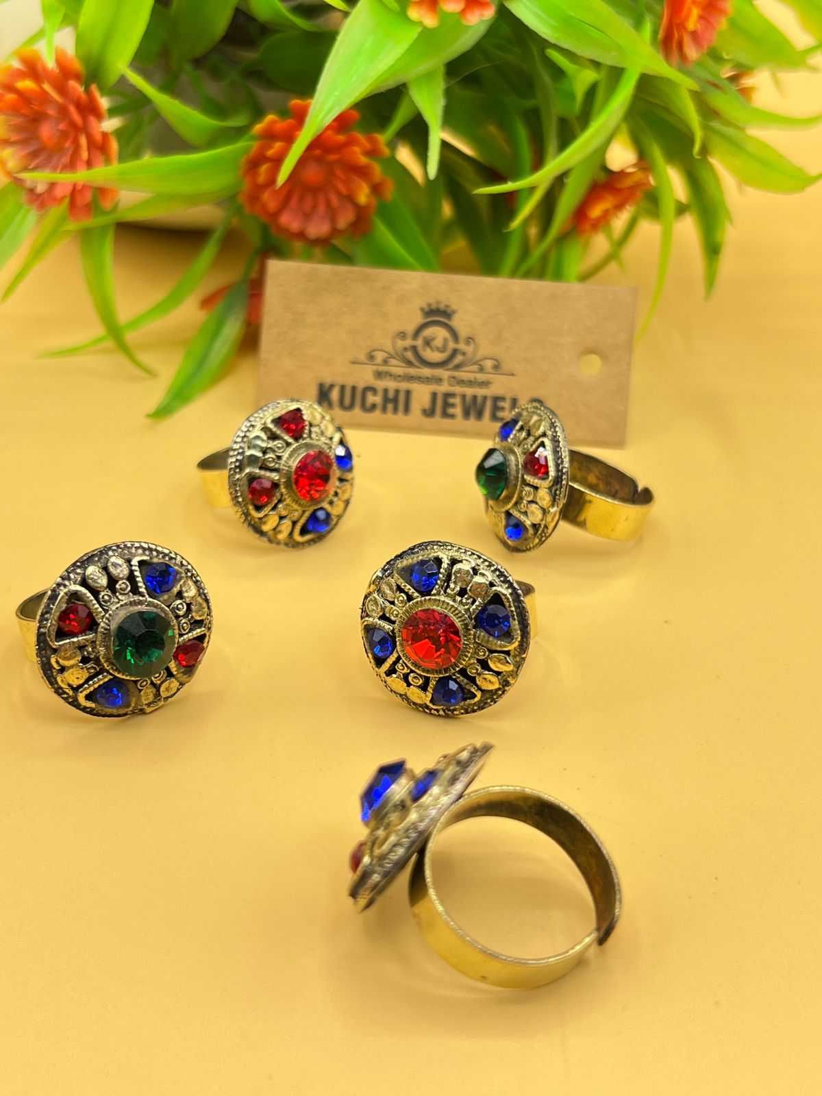 Afghani Multi Color Nagina Ring